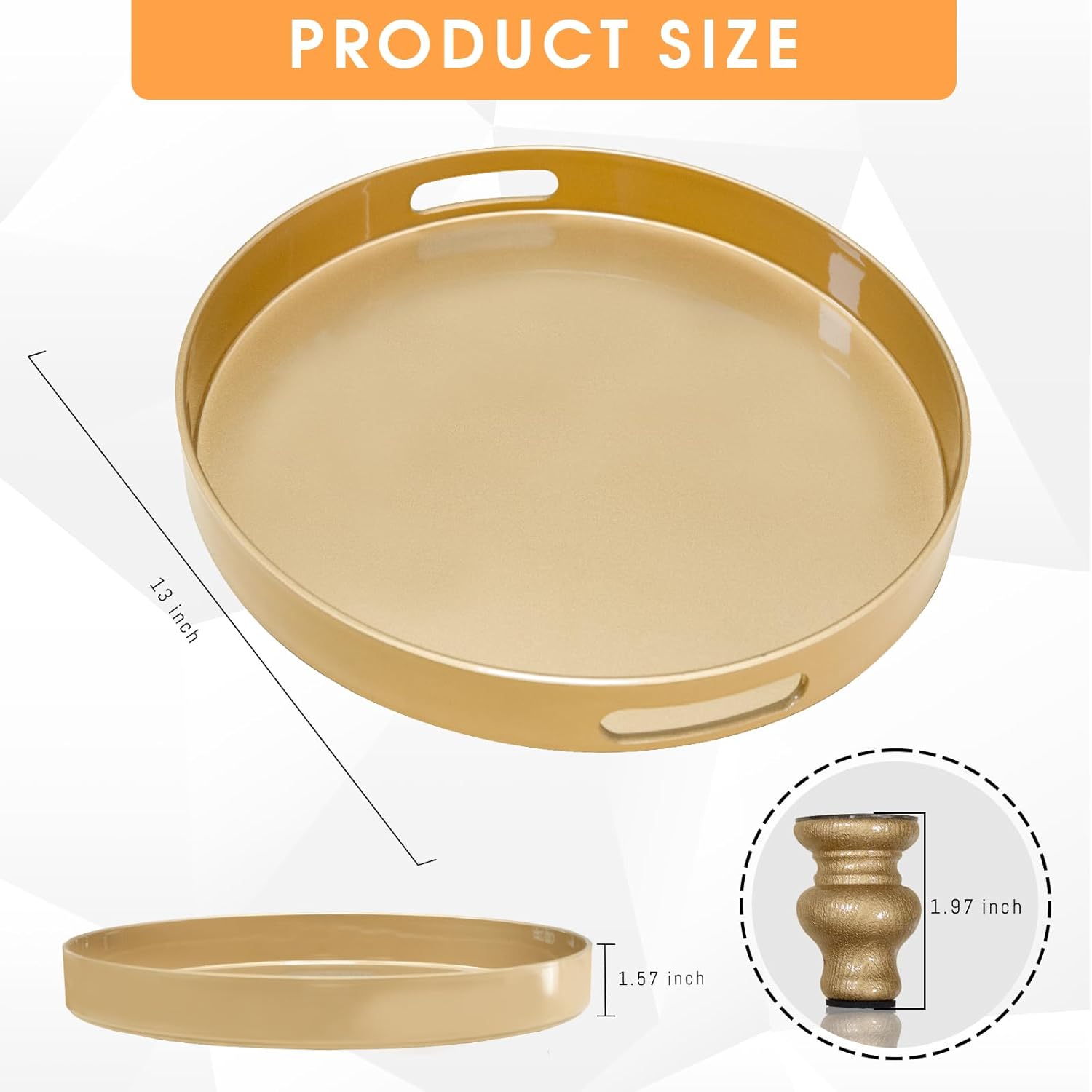 MAONAME Gold Display Riser Decorative Tray 2 in 1
