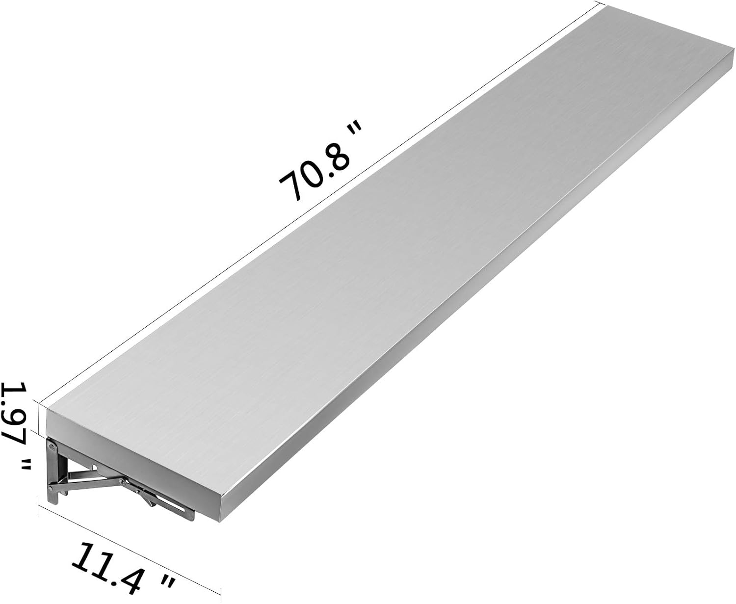 Happybuy Concession Shelf 708 x 114 Inch Stainless Steel Frame