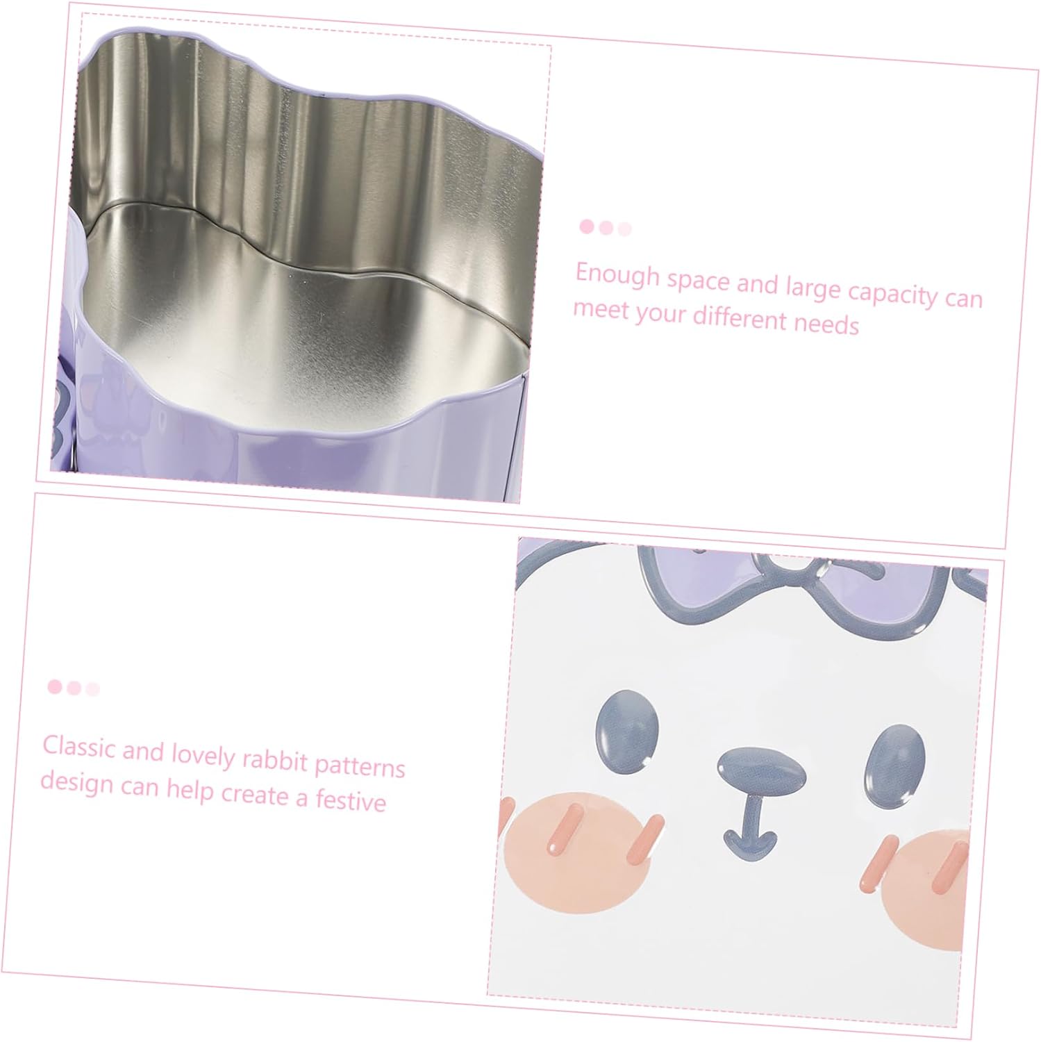Rabbit Shaped Tinplate Candy Storage Box Multi Functional Party Favor Container