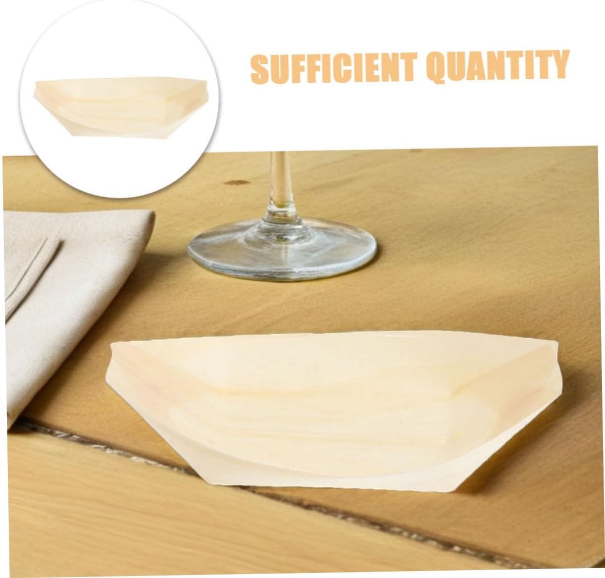 150pcs Disposable Wooden Sushi Boat Serving Tray