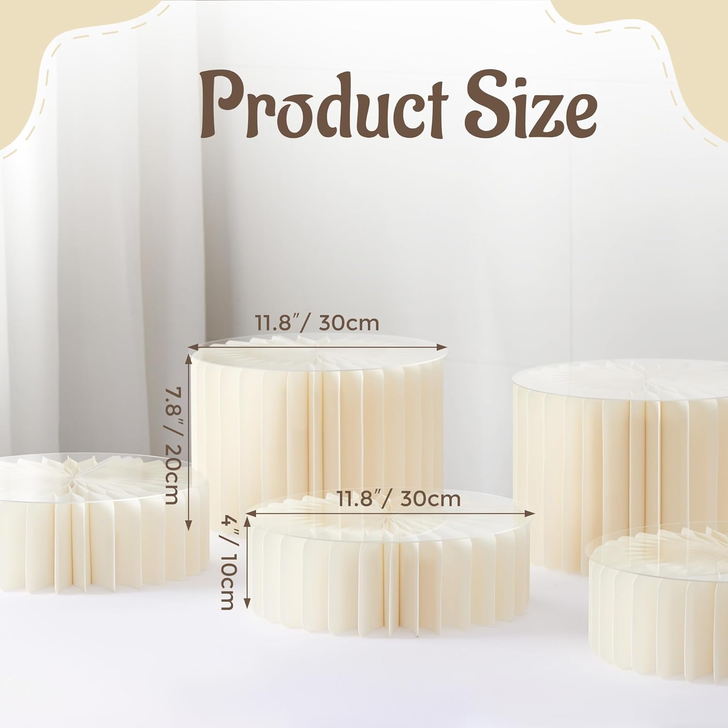 4-Pack White Buffet Risers with Acrylic Plates