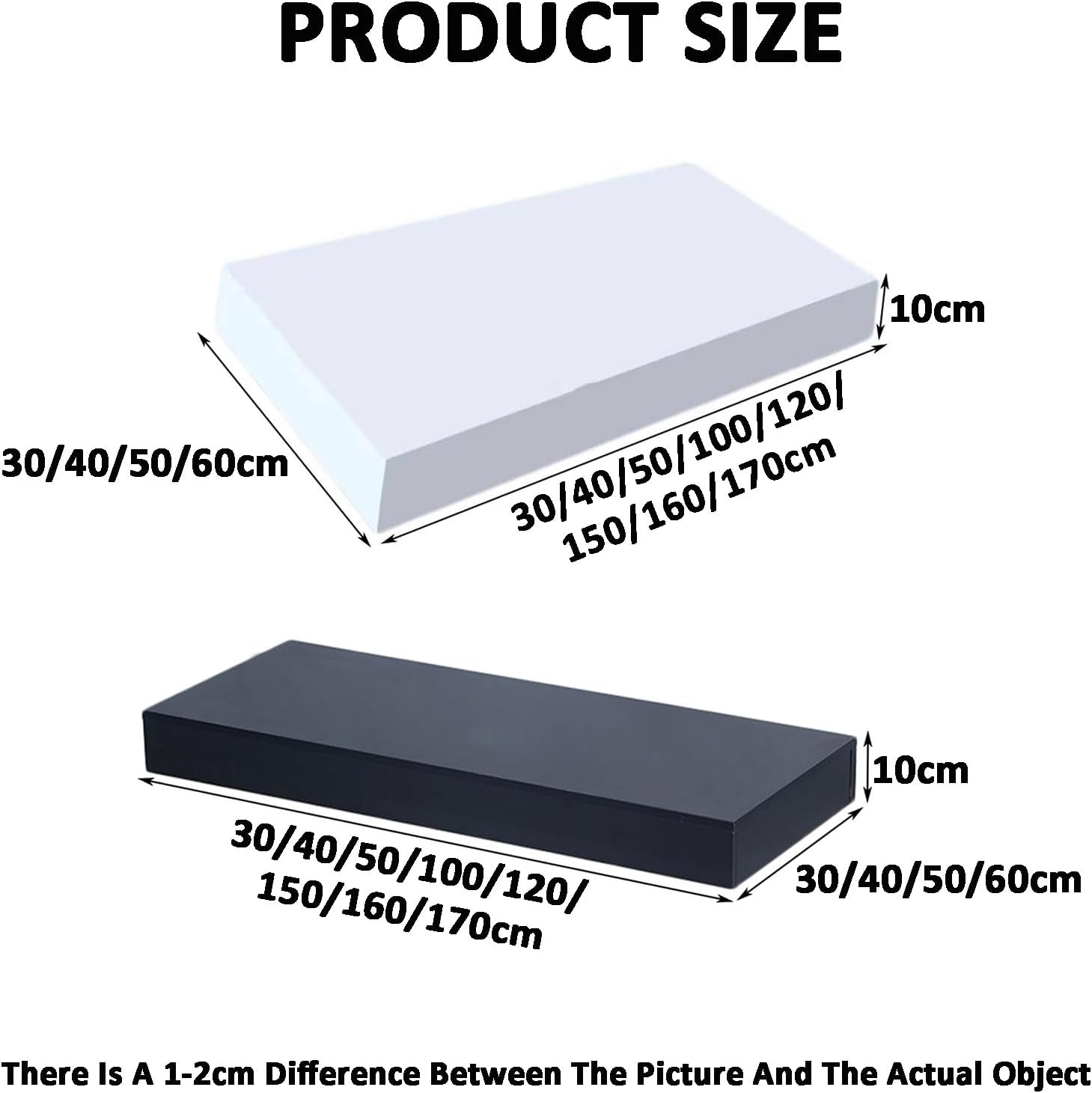 Heavy Duty Rectangular Display Stand 150x50x10cm Black