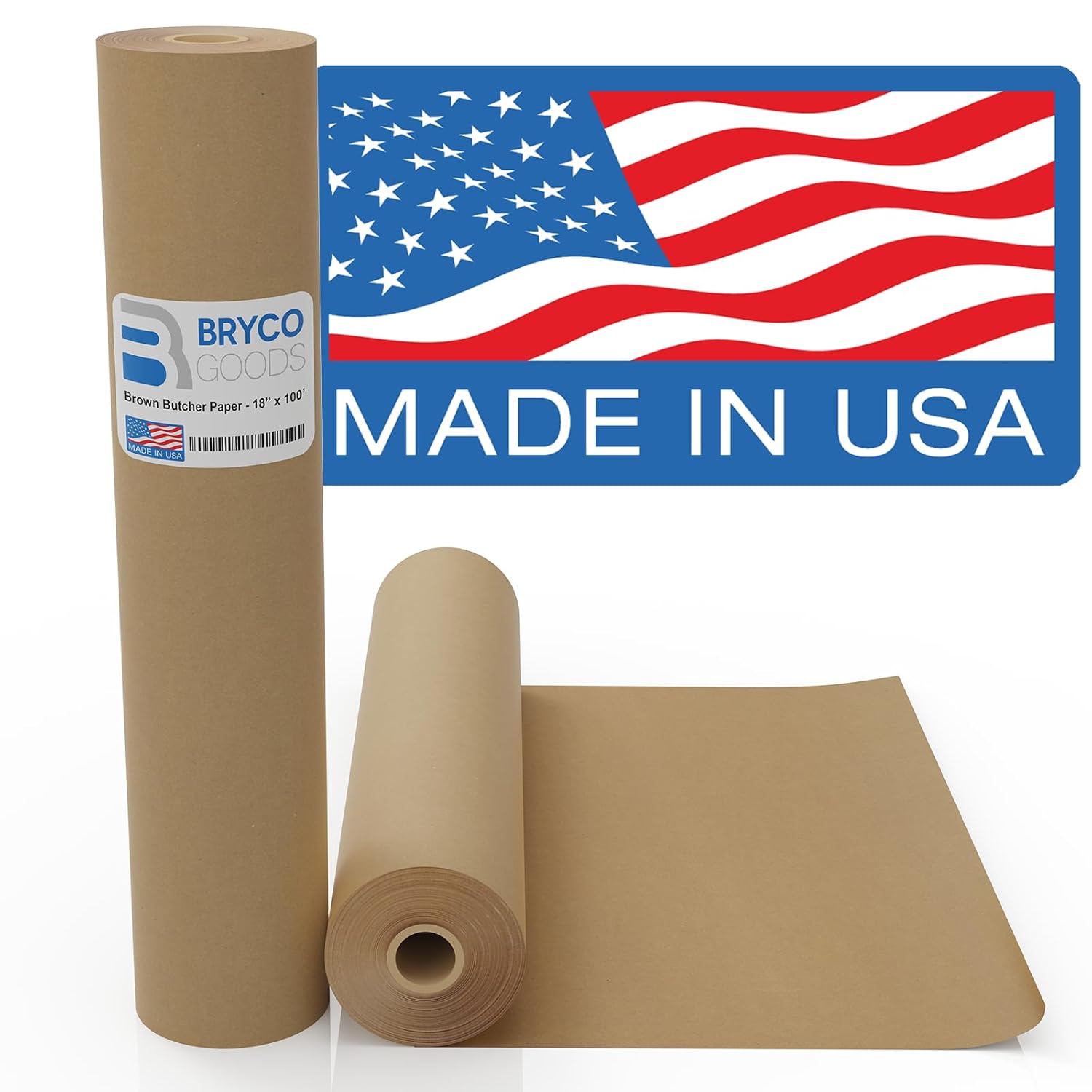 Brown Kraft Butcher Paper Roll 18x100 Feet USA Made