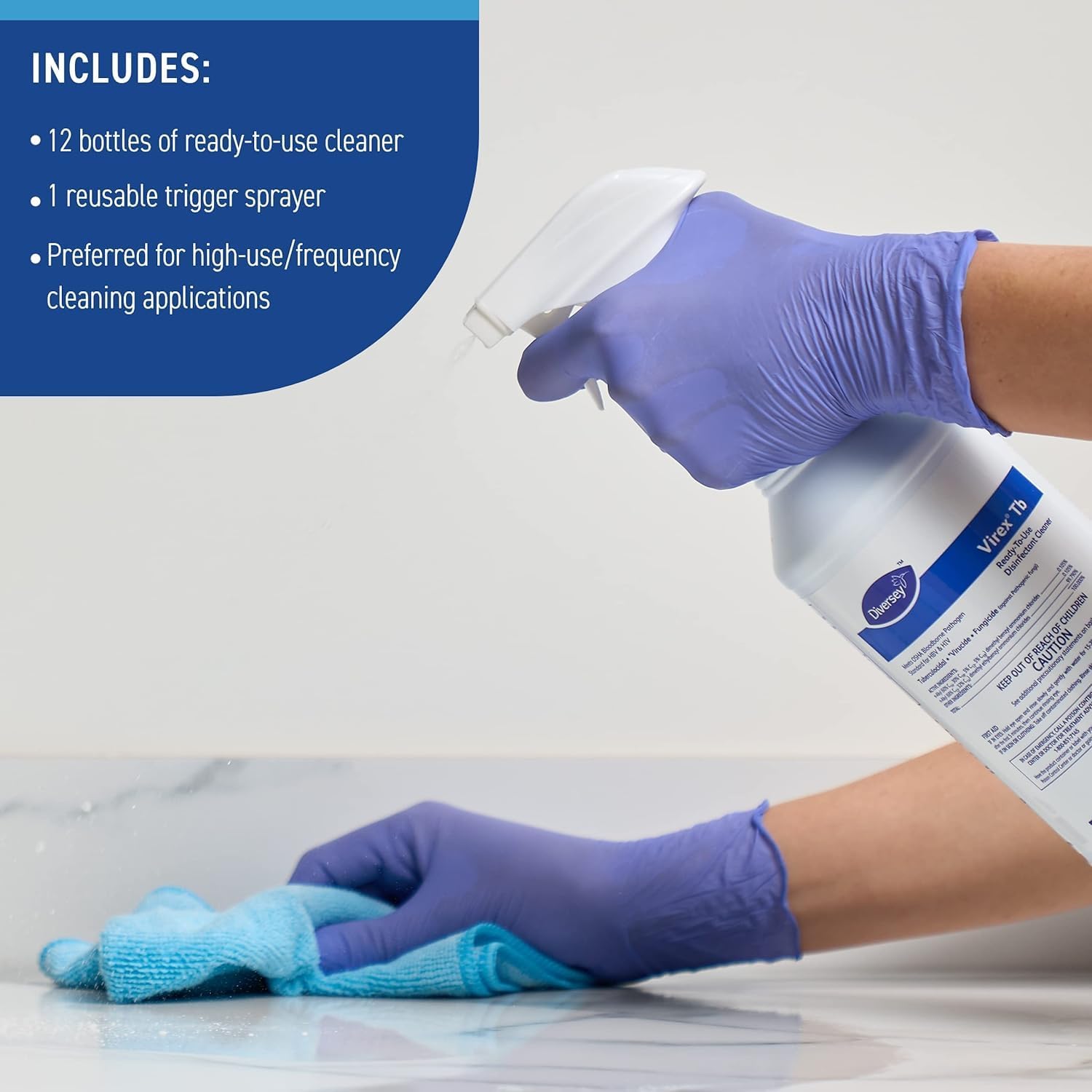 Virex Diversey Tb 04743 Disinfectant Cleaner 32 Oz Pack of 12