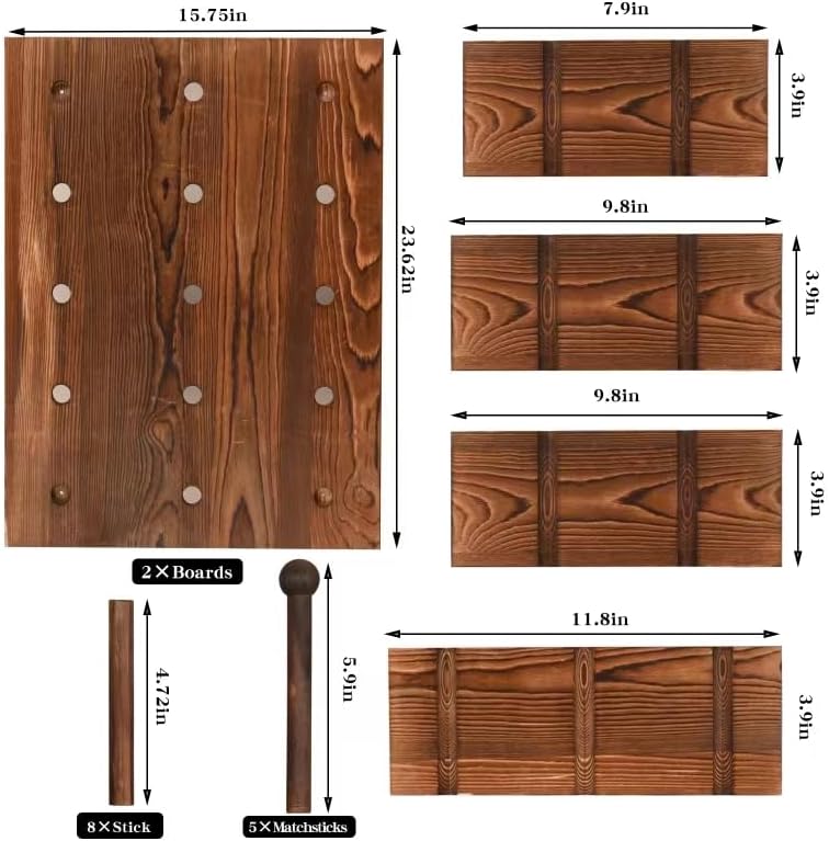 Serene Plum Perforated Wood Pegboard Wall Shelf 2 Sets Charcoal-Grilled Color