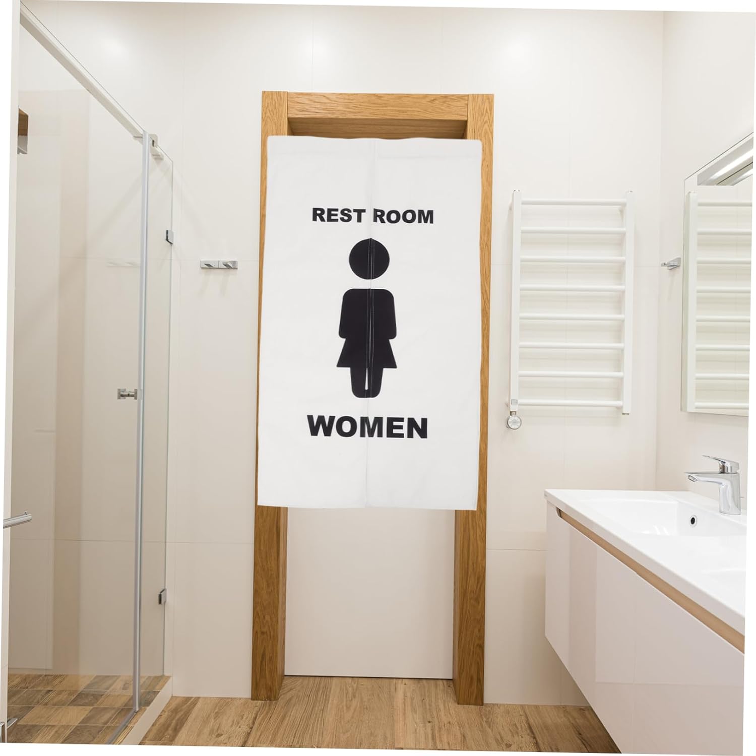 Cabilock Toilet Doorway Privacy Curtain Half-Curtain for Public Restrooms