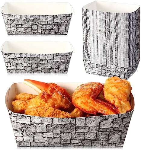 Blulu 50 Pcs Disposable Paper Food Trays Medieval Castle Themed Boat Serving Tray for Halloween and Birthday Parties