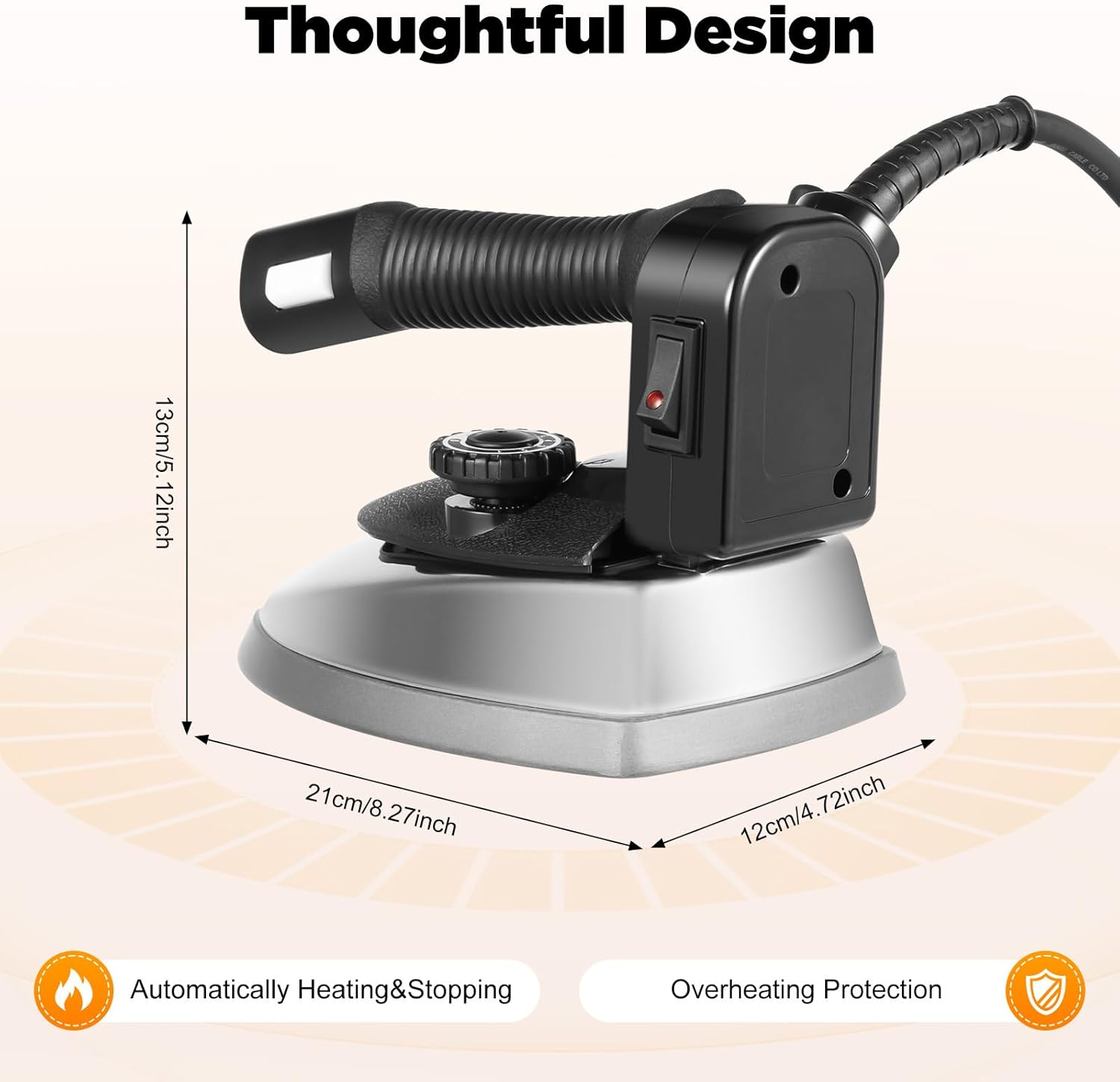 DYRABREST Industrial Gravity Steam Iron with 3L Tank and Accessories