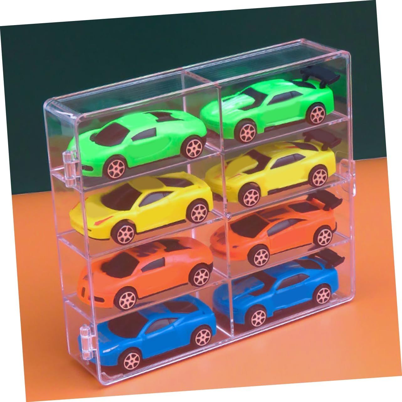 Modern Acrylic Model Car Display Stand with 8 Compartments