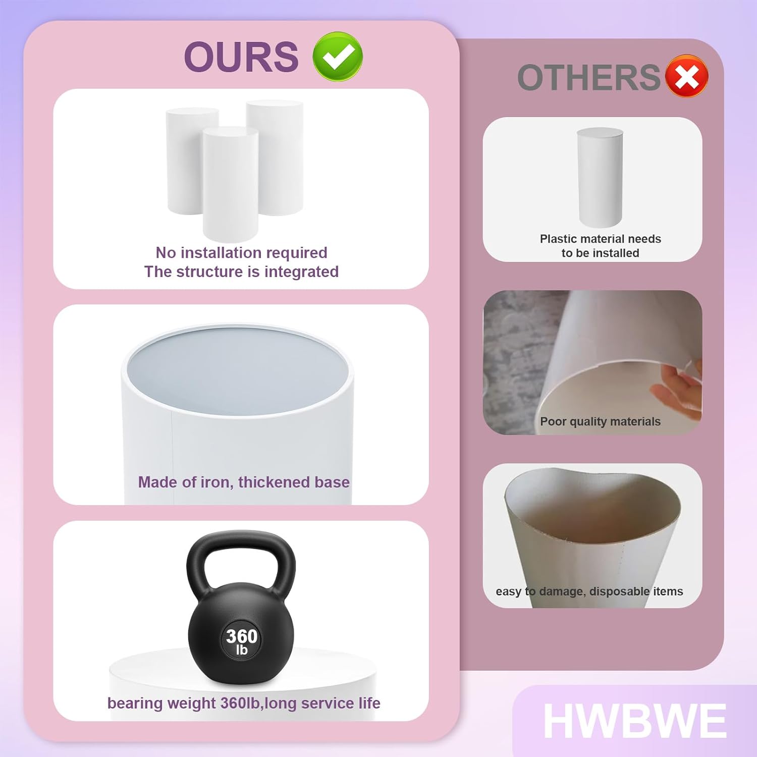 3 Pcs Cylinder Stands for Party Decor and Cake Displays