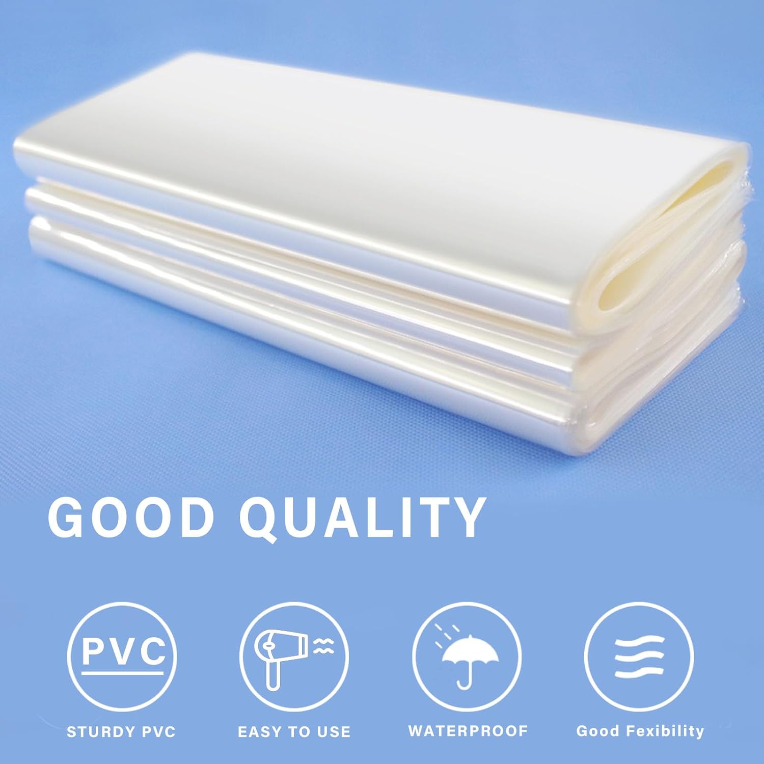 Morepack 200 Pcs 5x6 Inches Clear PVC Shrink Wrap Bags