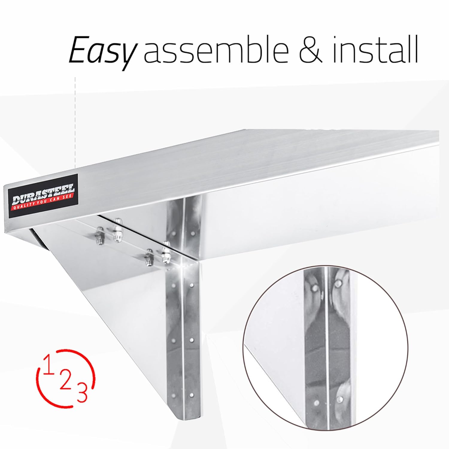 DuraSteel Stainless Steel Wall Shelf 24x12 Commercial Grade