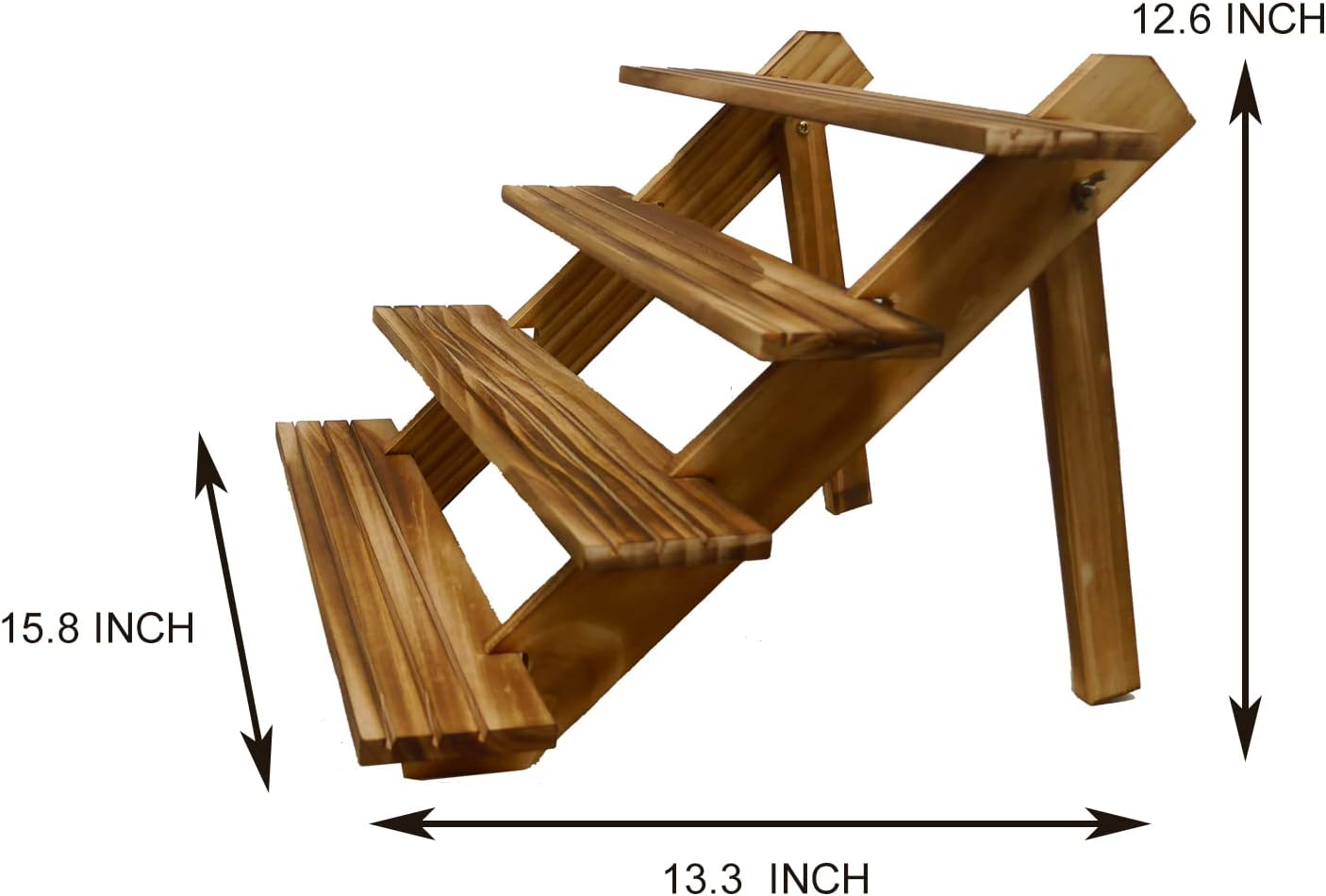 SOYOKAZE 4-Tier Rustic Wood Display Stand