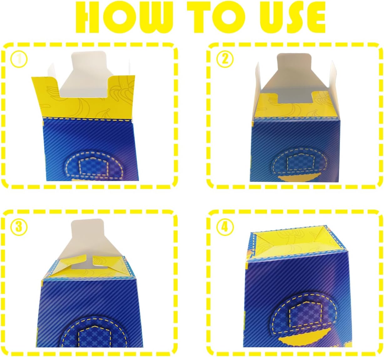 Cartoon Yellow Popcorn Boxes 16pcs for Birthday Parties