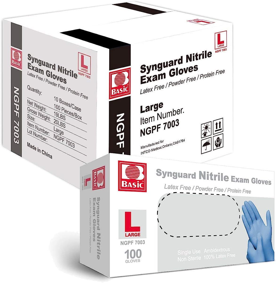 Basic Medical Nitrile Exam Gloves 1000 Case with Neon Sticky Notes 24 Pads