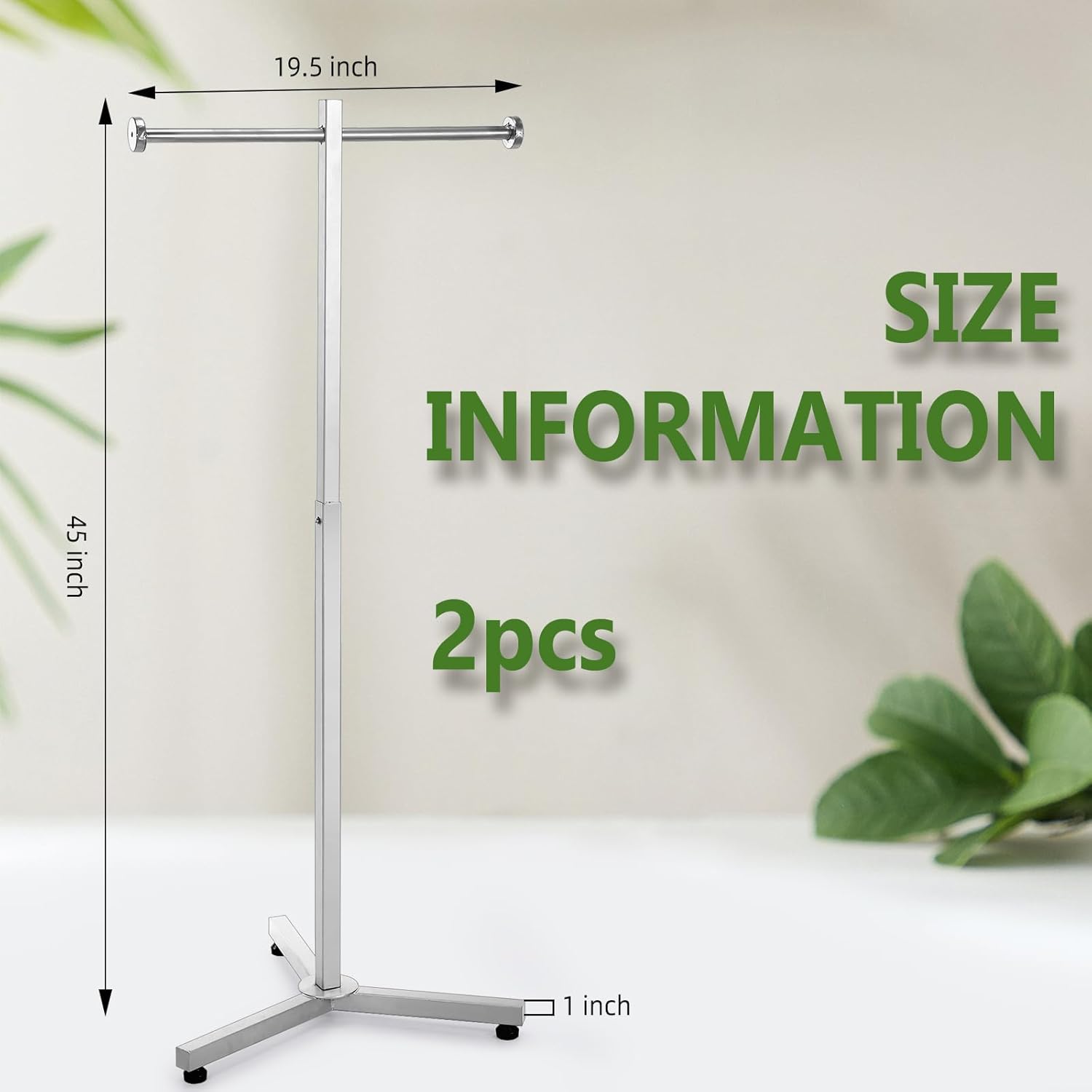 Blulu 2 Pcs Heavy Duty Adjustable Shopping Bag Rack Metal Stand Chrome Silver 45 Inch