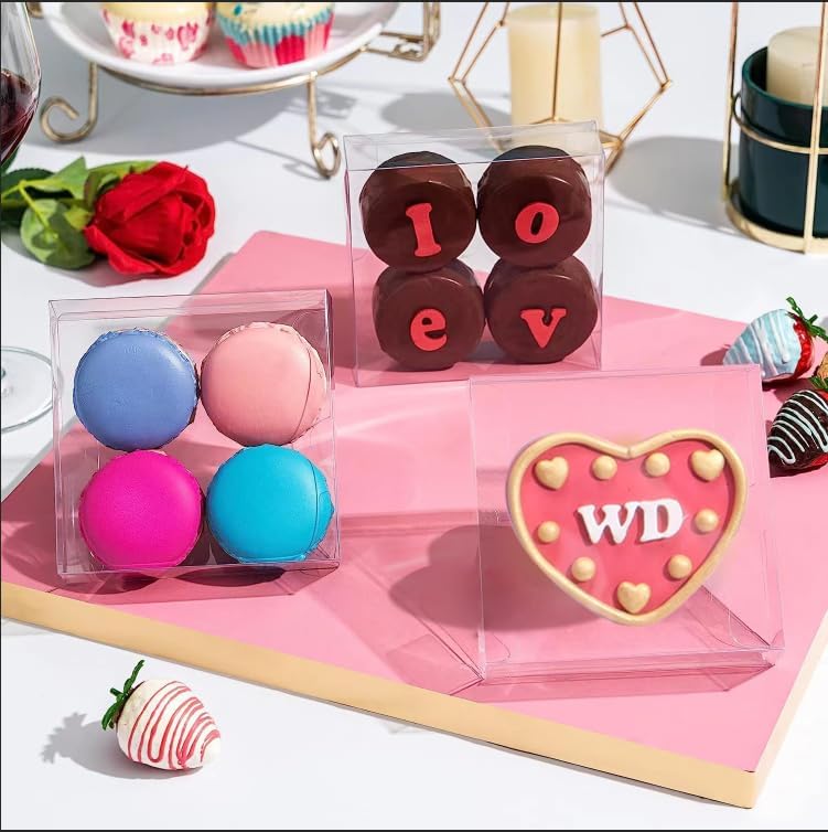 100 Pack Clear Single Cookie Boxes for Bakery Events