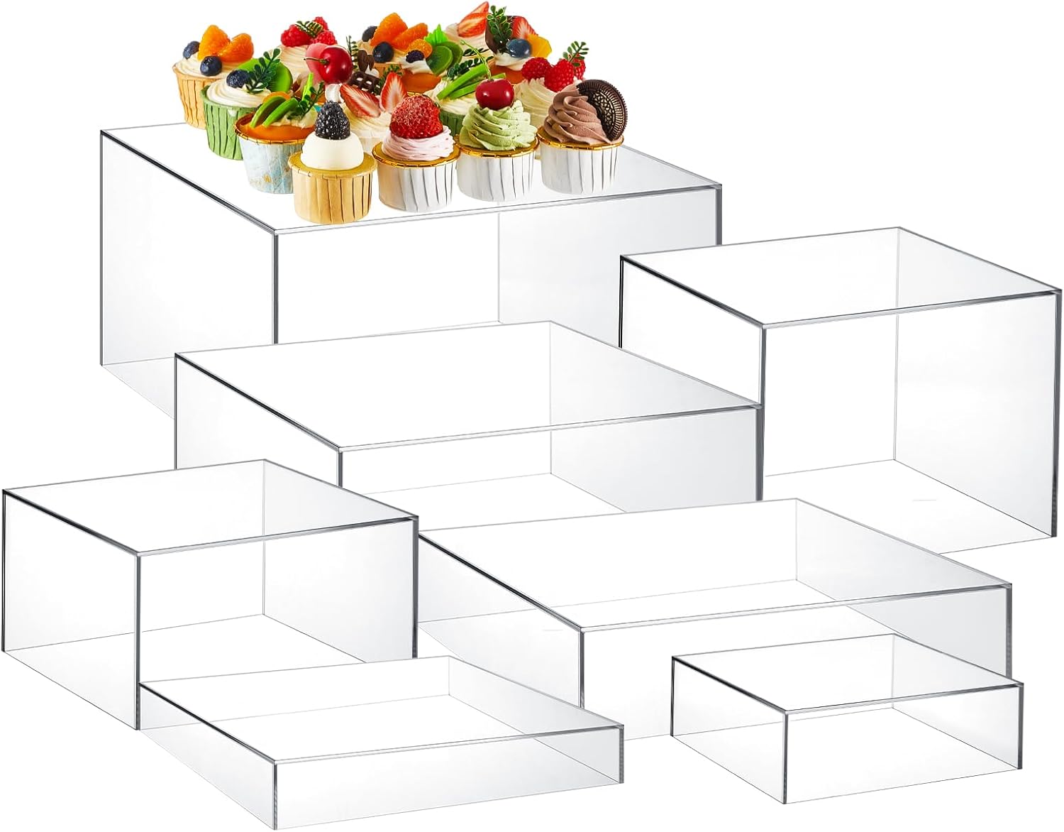 Leinuosen 7 Piece Clear Buffet Riser Set