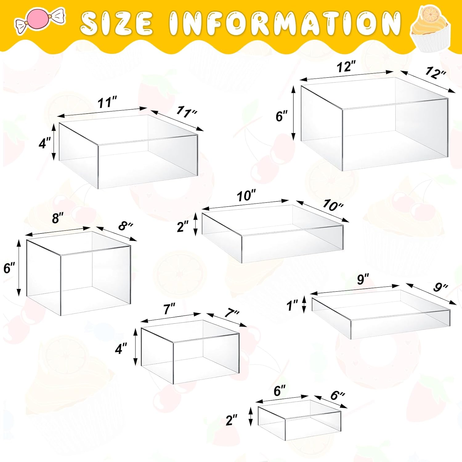 Leinuosen 7 Piece Clear Buffet Riser Set