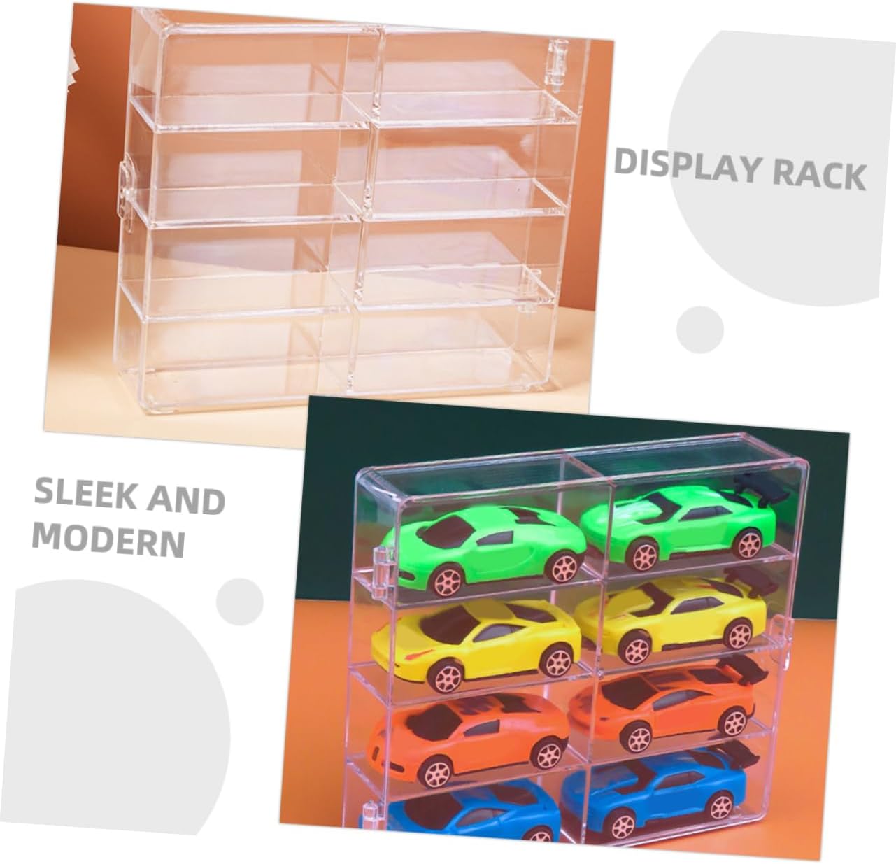 2pcs Display Case Stand for Collectibles and Car Models