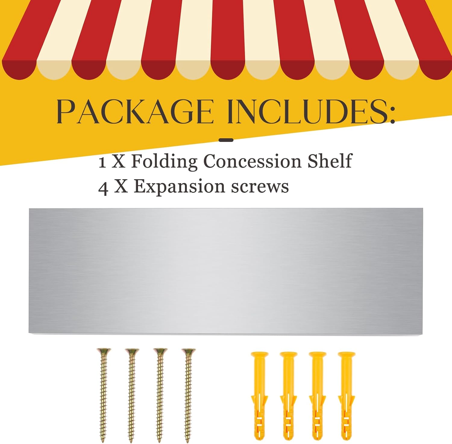 Stainless Steel Folding Wall Shelf for Food Trucks