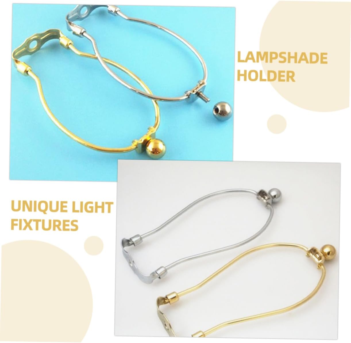 4pcs Lamp Shade Holder Gold Support Bracket for Floor Table Lamps and Lightweight Design for Crystal and Horn 1