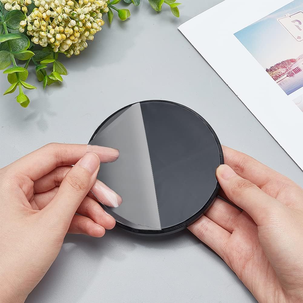 BENECREAT Acrylic Display Base 4x06 Inch Round Beveled Stand for Jewelry Crafts