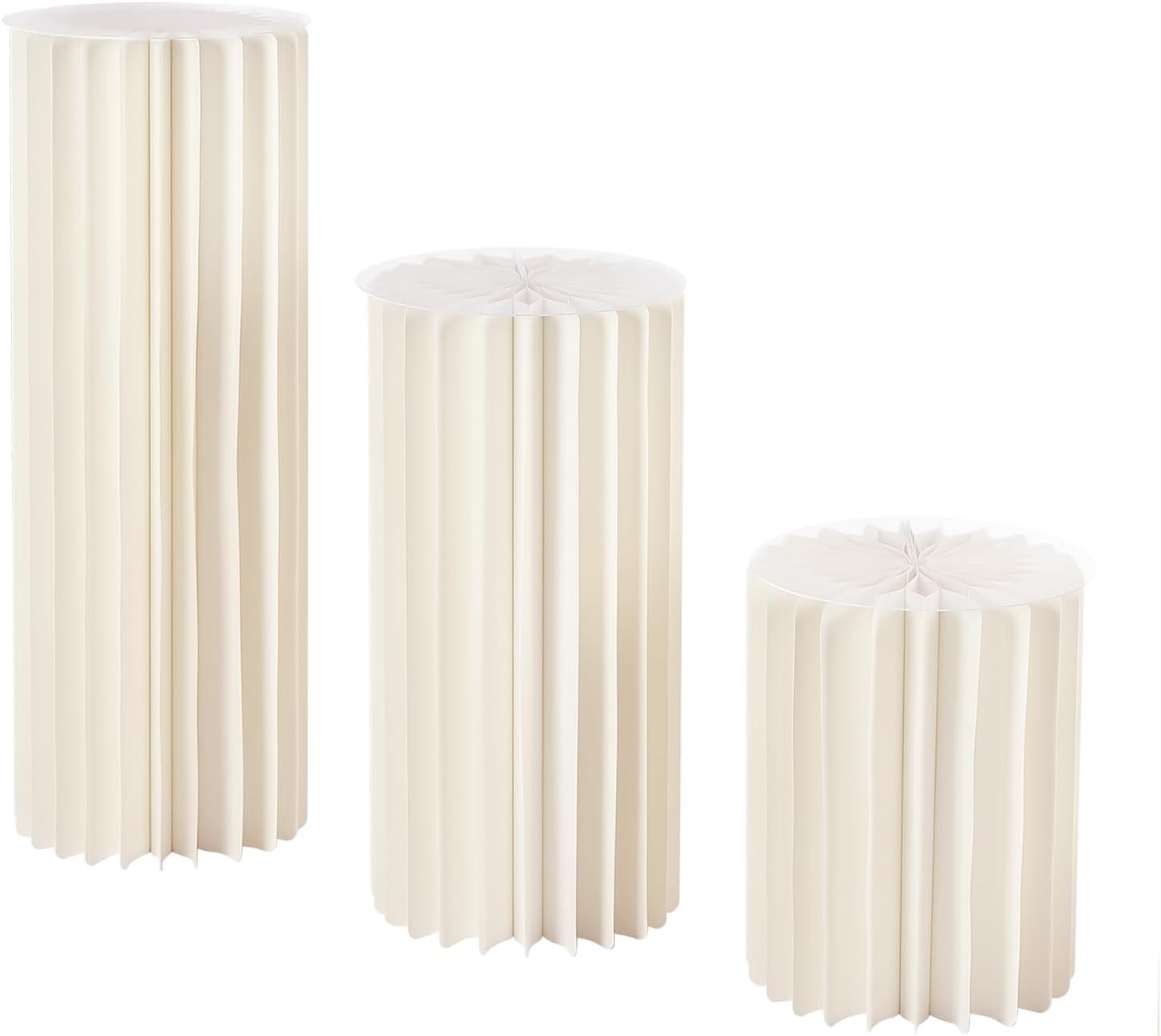 Foldable White Cylinder Stand for Party 2 3 5 Pcs
