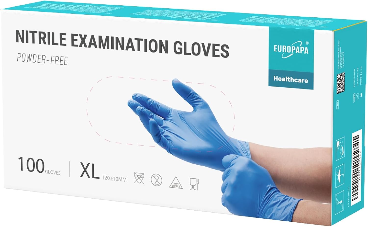 EUROPAPA Nitrile Exam Gloves Pack of 100