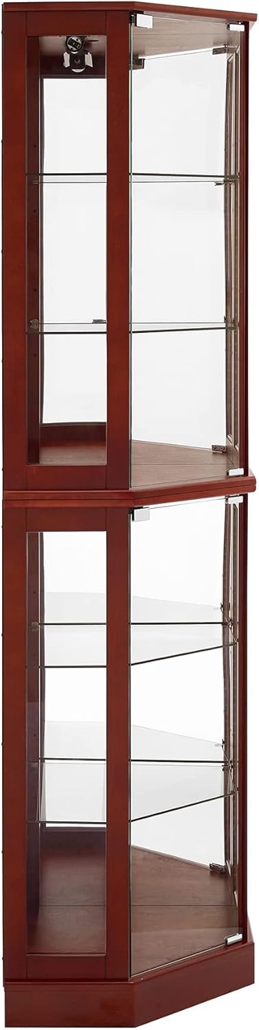 6 Shelf Corner Curio Display Cabinet with Lights