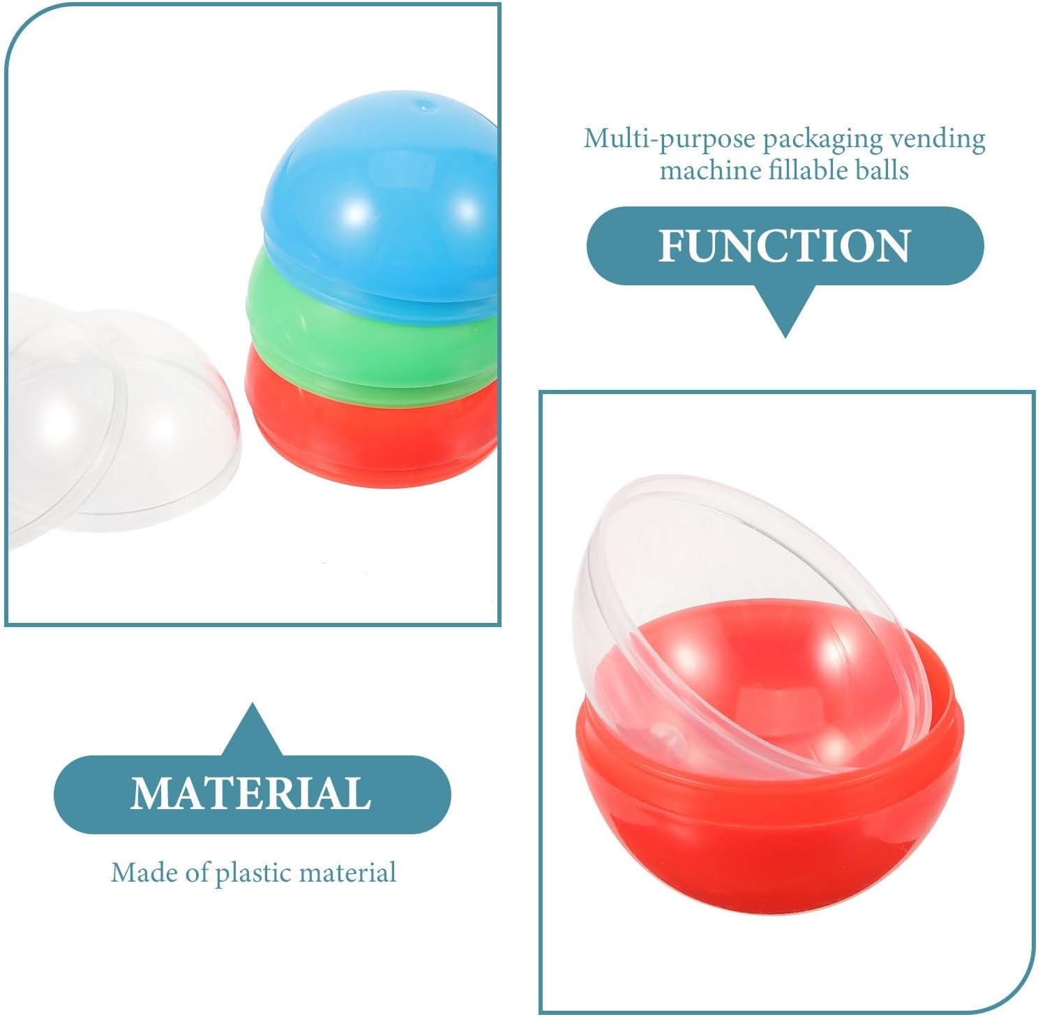 Homoyoyo 50pcs 45mm Vending Machine Capsules for DIY Crafts and Party Favors