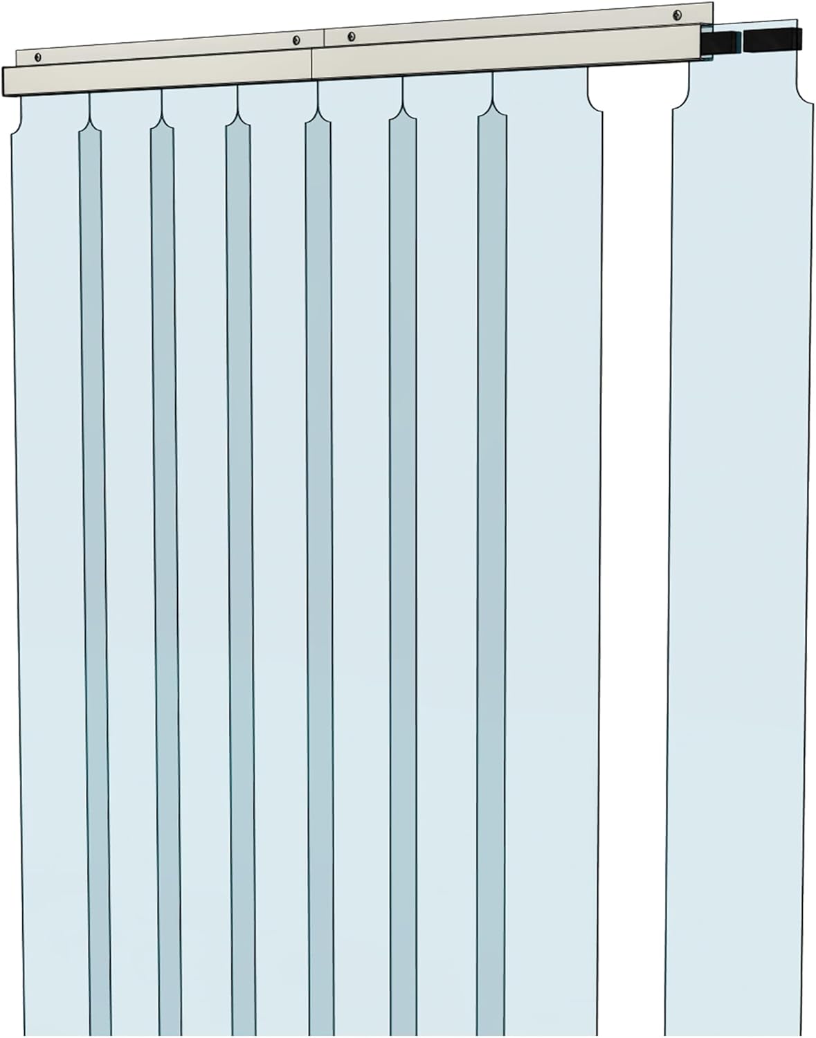 Awoco 38 x 84 Inch Vinyl Strip Curtain Kit