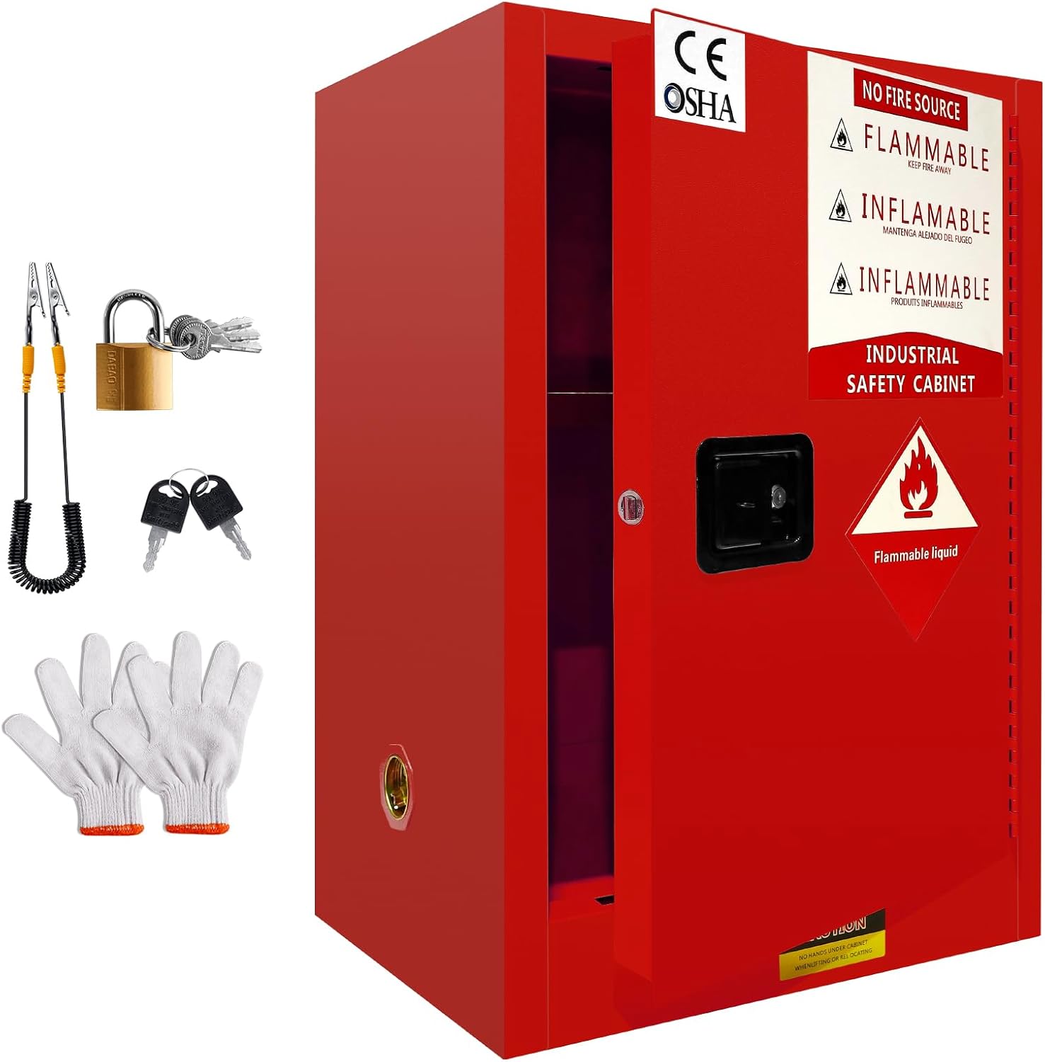24 Gallon Flammable Cabinet Red 35H x 23W x 182D