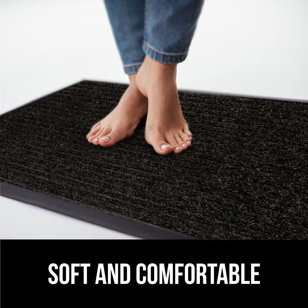 GORILLA GRIP Traffic Guard Door Mat 29x17 Jet Black