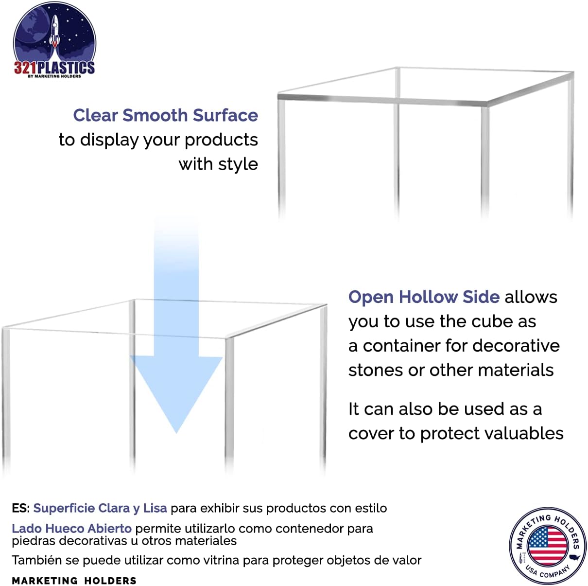 3 Piece Clear Display Riser Boxes for Retail Use