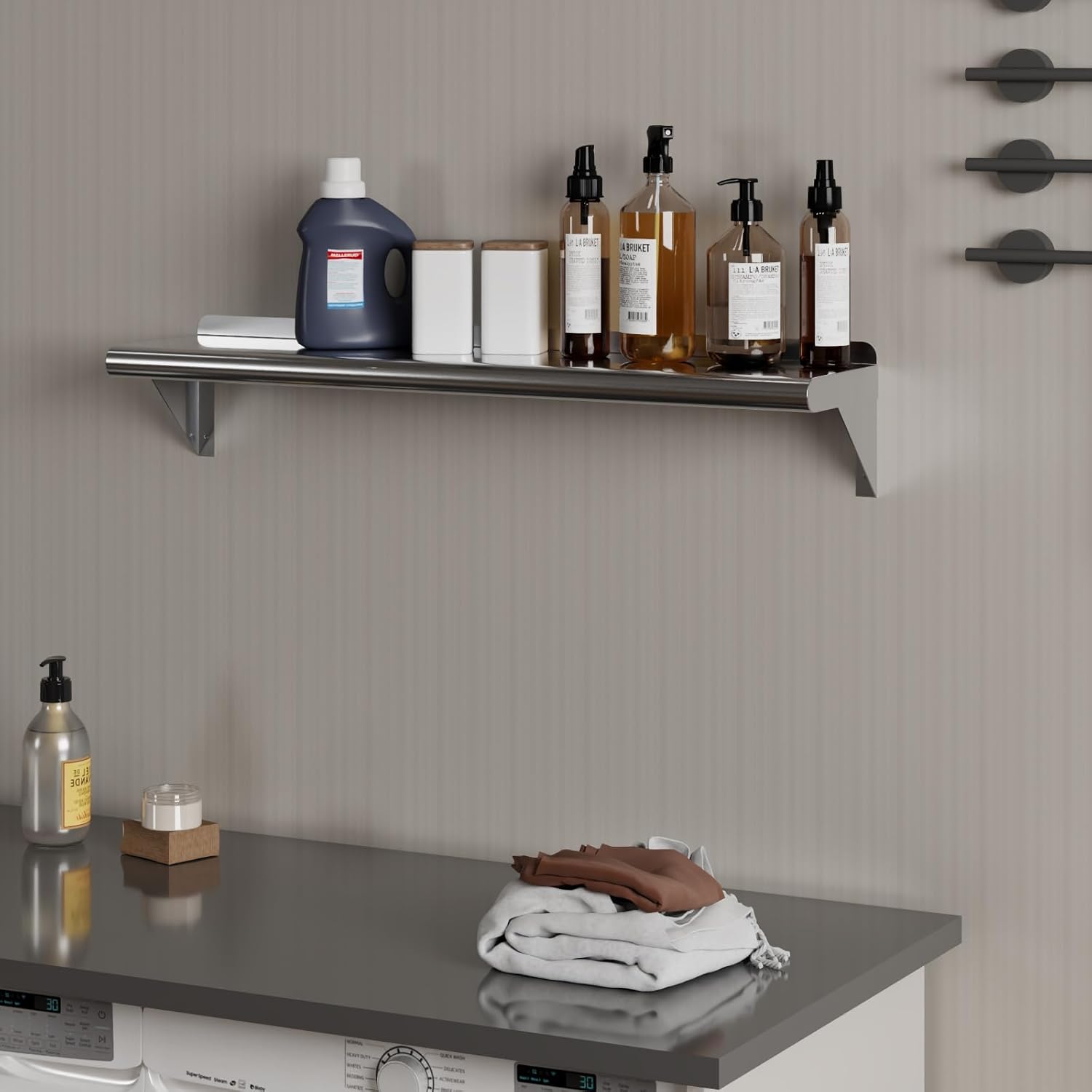 AmGood 8 In x 36 In Stainless Steel Wall Shelf