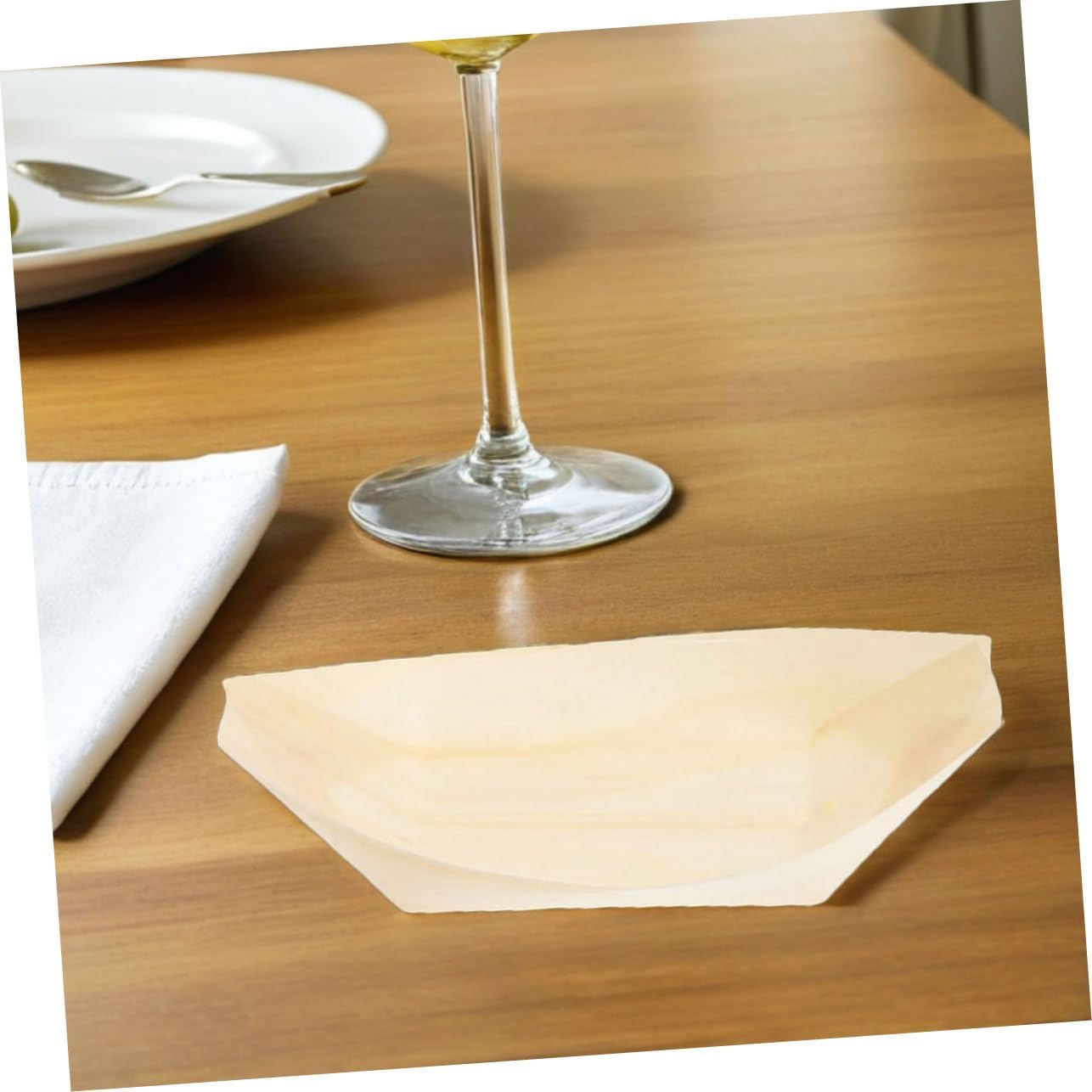 150pcs Disposable Wooden Sushi Boat Serving Tray