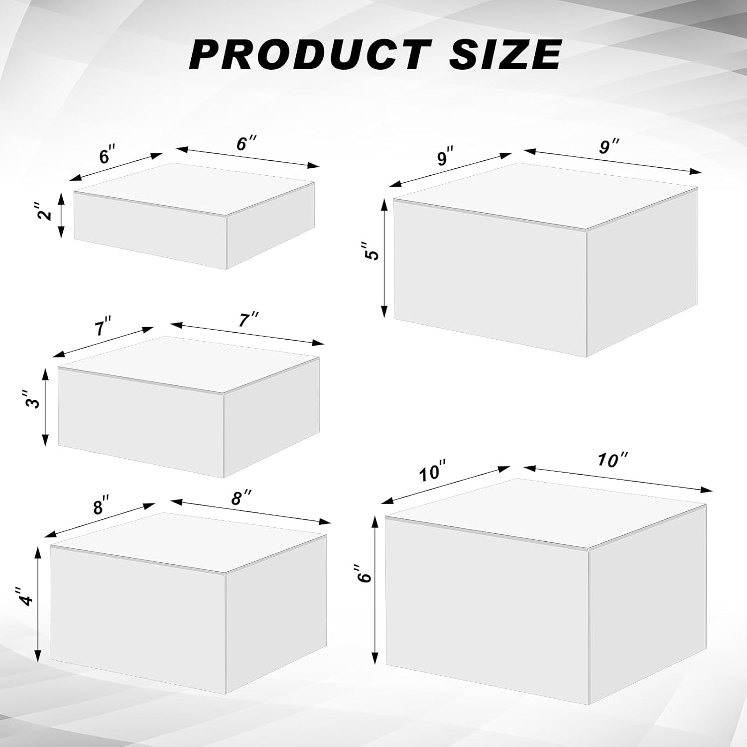 Sintuff 5 Pcs Acrylic Display Risers for Food and Jewelry