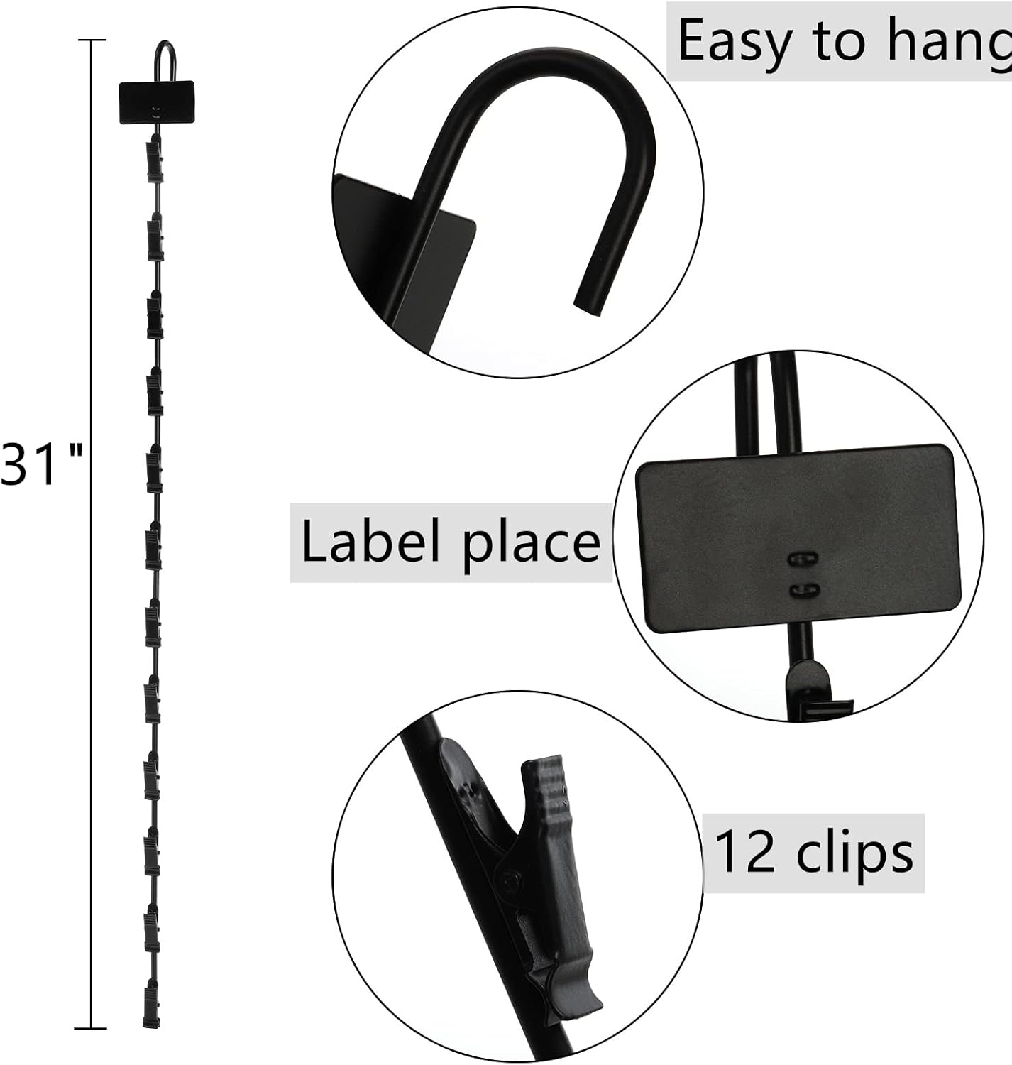 Dicunoy 4 Pack Display Racks with Hooks and Clips