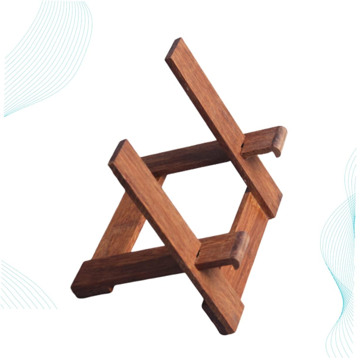 3-Tier Bamboo Tea Cake Holder Stand Adjustable Display Rack