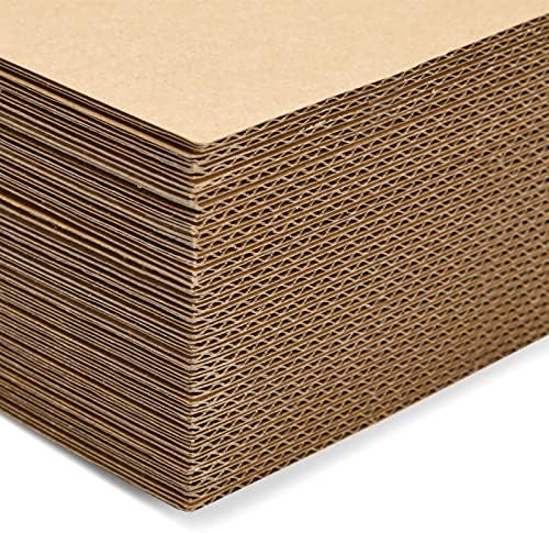 50 Pack Corrugated Cardboard Sheets 9x12 for Packaging and Crafts
