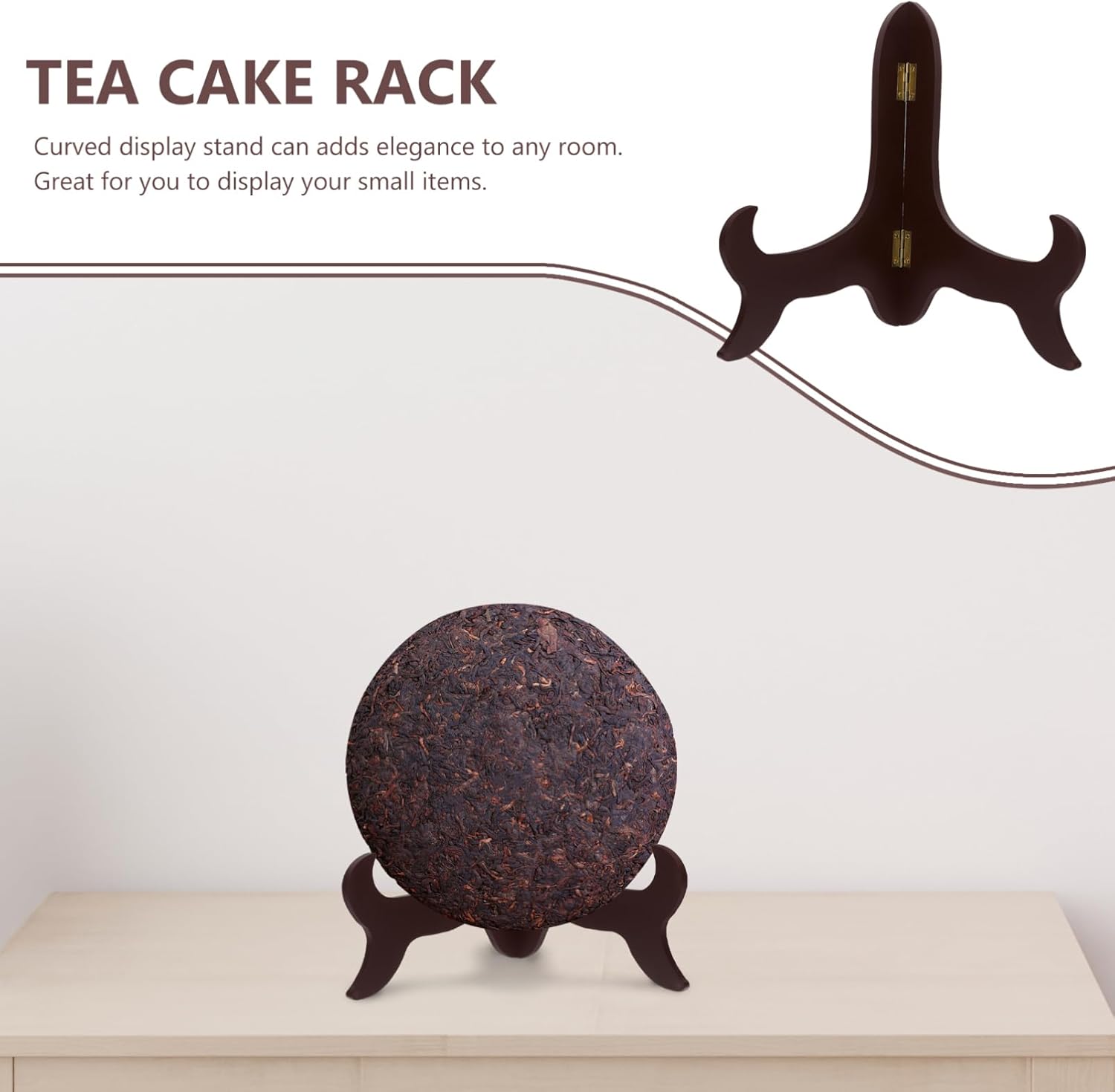 Wooden Plate Display Stand 10 Inch Adjustable Height Easel for Home Decor and Tea Ceremony