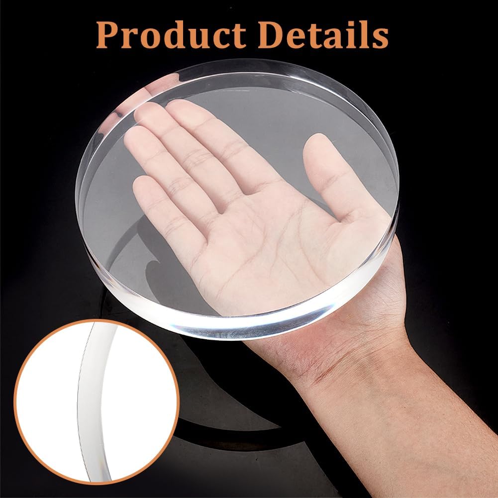 AHANDMAKER Acrylic Display Stand 6 Inch Round Base for Collectibles