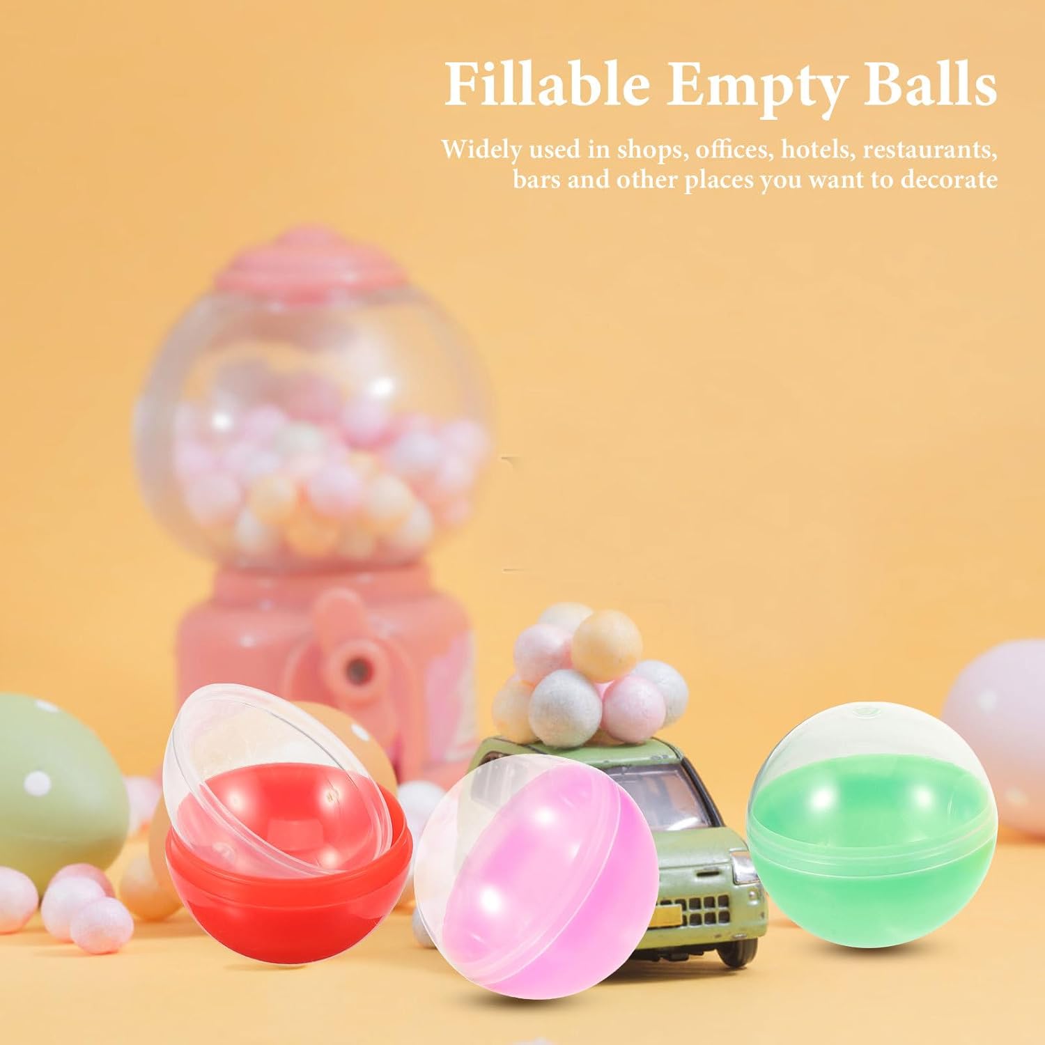 Ipetboom Vending Machine Capsules 50pcs Plastic Fillable Balls 18 Inch