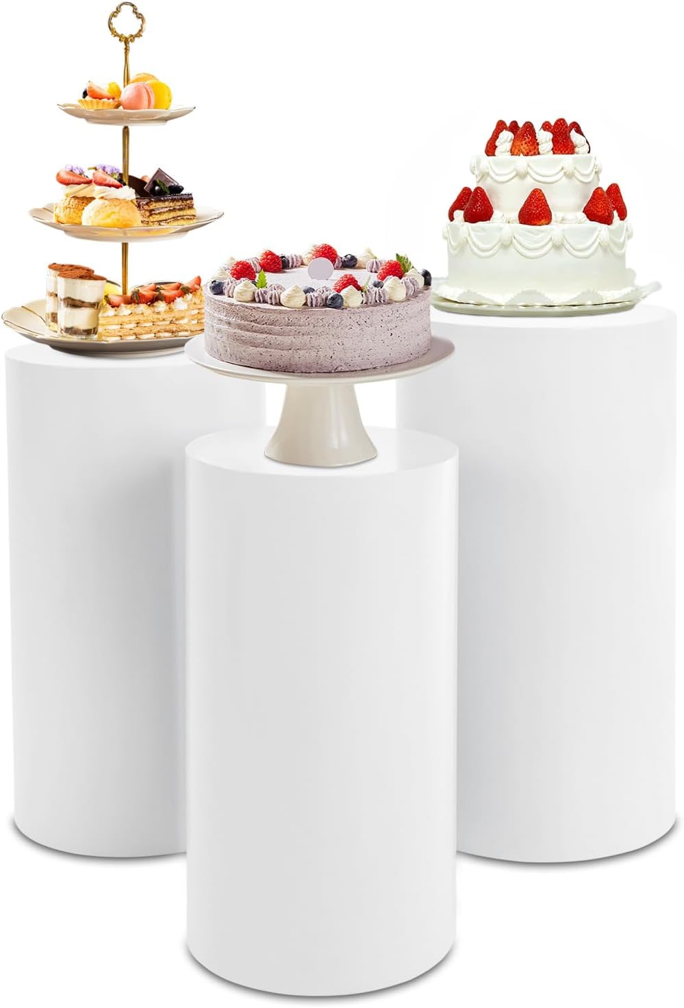3 Pcs Cylinder Stands for Party Decor and Cake Displays