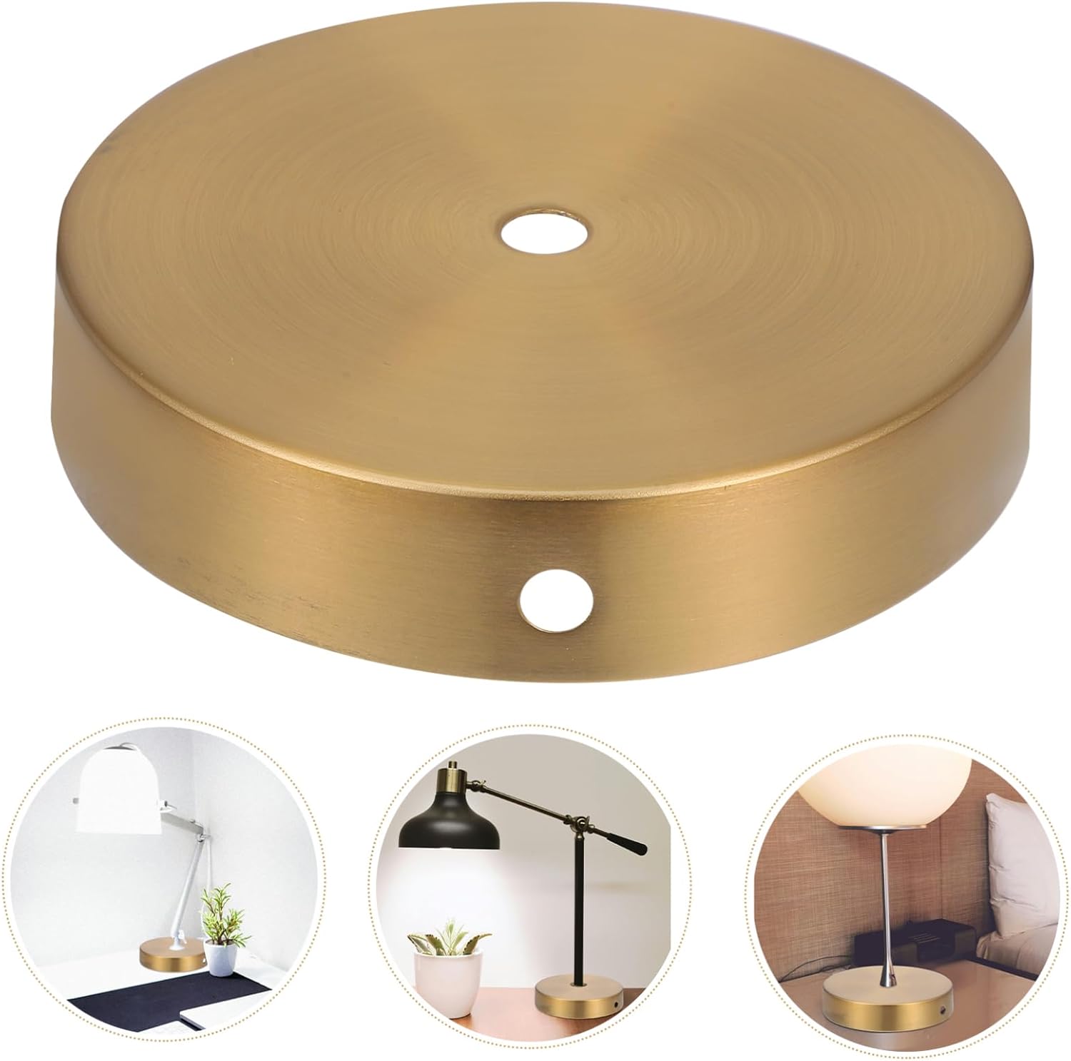 Amosfun Round Iron Table Lamp Base Universal Stand for Home Decor