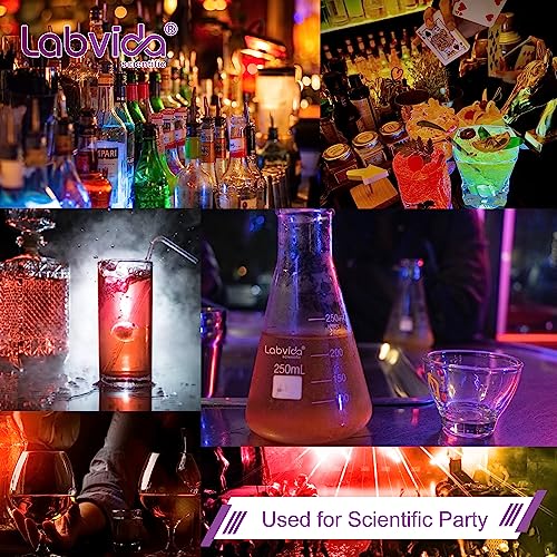 6PCS Narrow Mouth 500ml Erlenmeyer Flasks with Borosilicate Graduation
