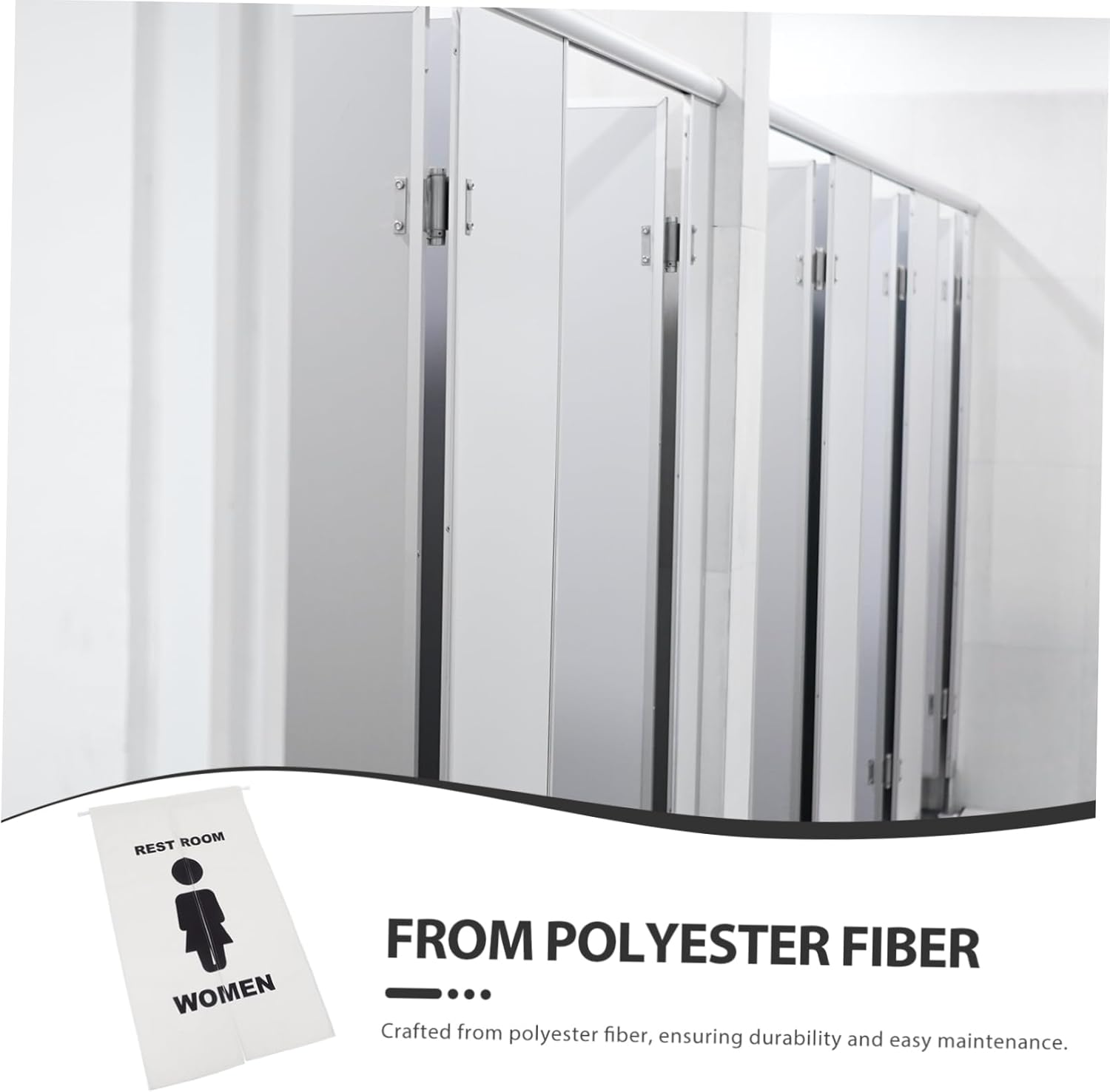 Cabilock Toilet Doorway Privacy Curtain Half-Curtain for Public Restrooms