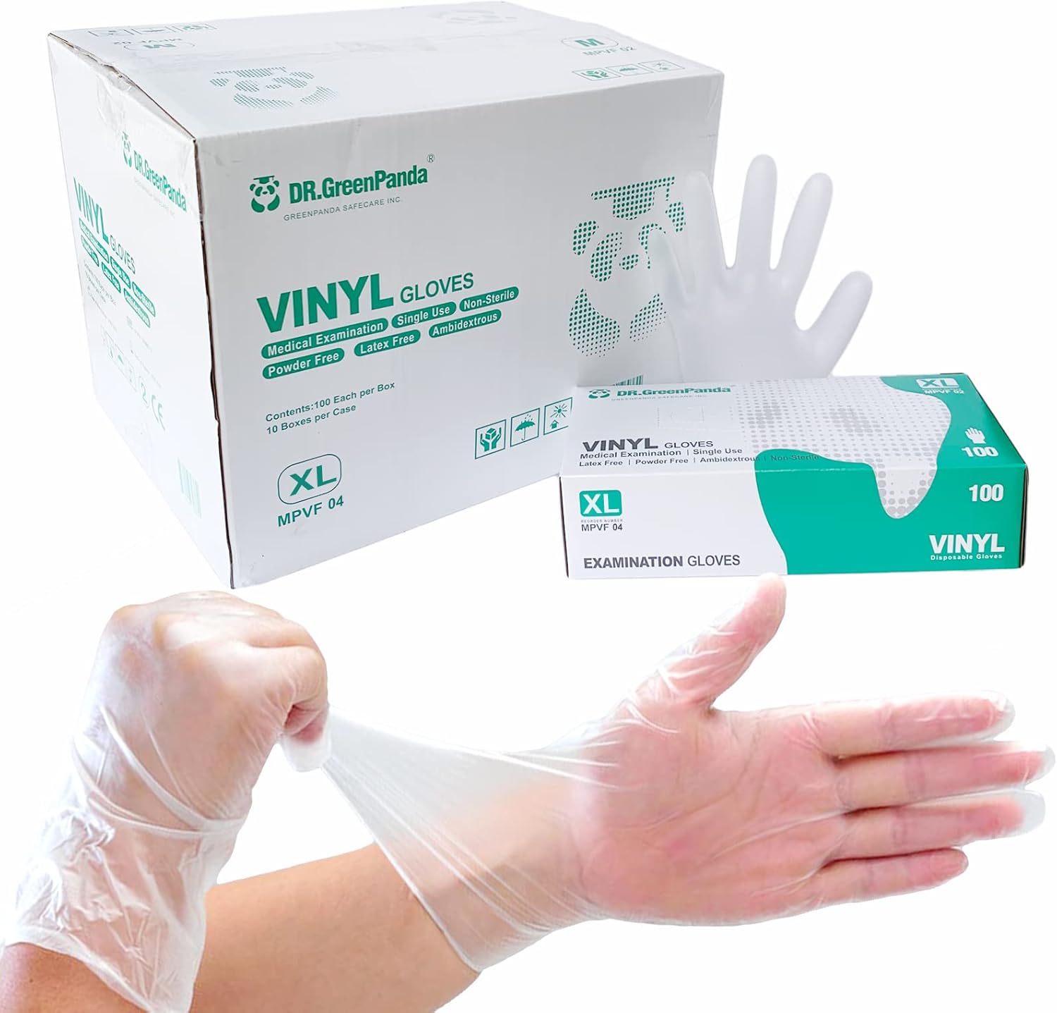 DrGreenPanda Clear Vinyl Food Safe Gloves Latex Free Powder Free