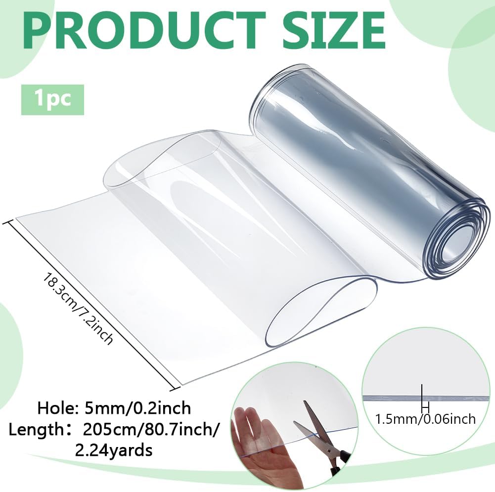 BENECREAT 673 Feet Clear PVC Door Curtain for Basement Stable Pet House